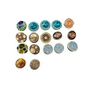 17 silver plated 18-20mm snap charms gingersnap nugz